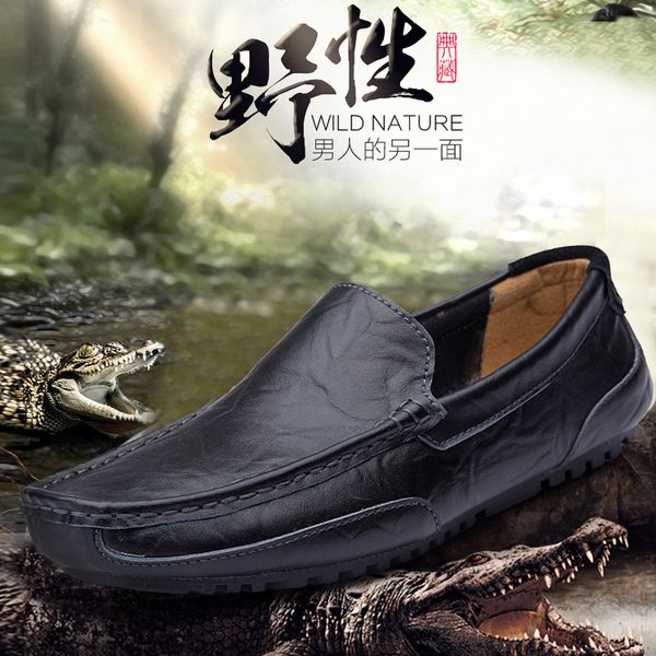 

2019 summer new style single layer casual shoes versatile moccosins men cool trend loafers fashion men shoes, Black