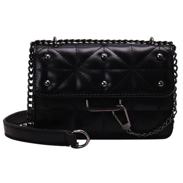 

191224 ivog new arrival everyday female small messenger crossbody handbag black chain hand bags for women 2019