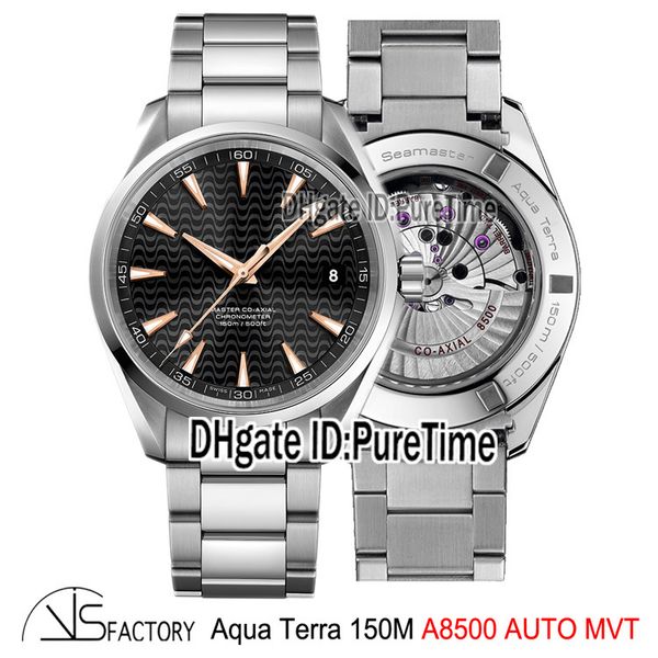 

всф от aqua terra диапазоне 150 анти магнитные коэф a8500 автоматическая мужские часы черный циферблат волна стрелки из розового золота стал, Slivery;brown