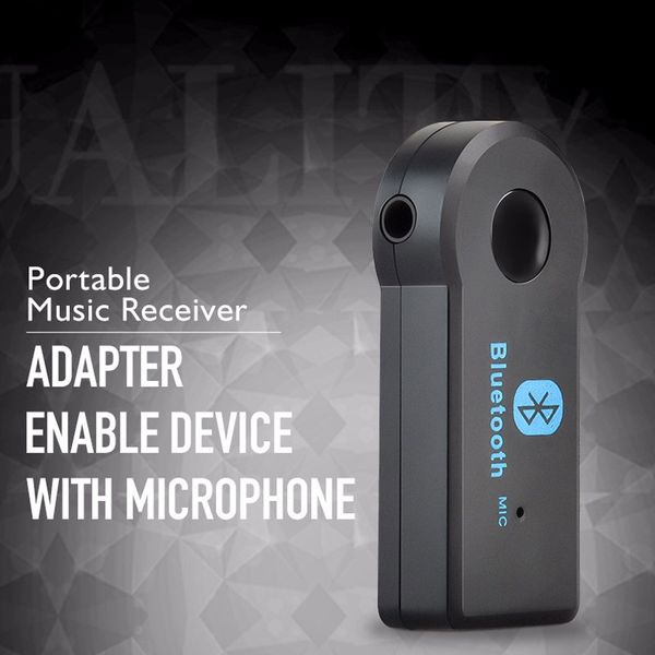 

car music bluetooth receiver car kit 3.5mm jack aux audio mp3 music wireless handsspeaker headphone adapter for cell phone