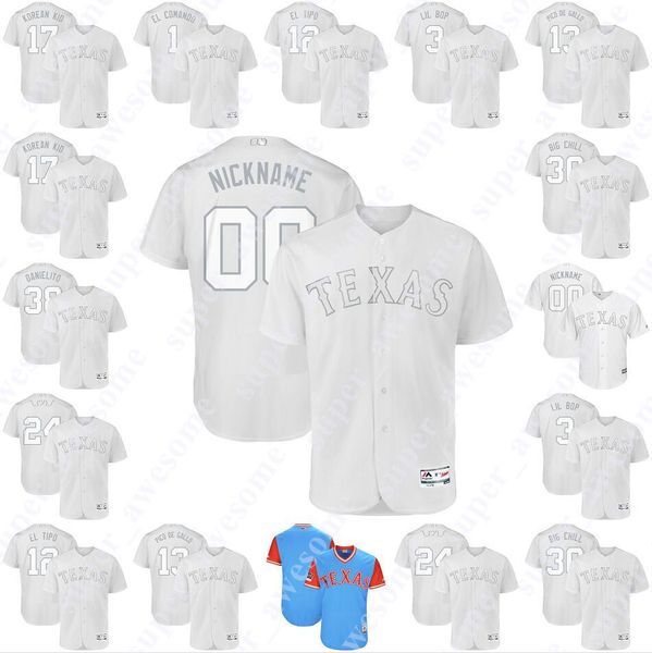 

Rangers Nickname 2019 Players Weekend Jersey Joey Gallo Hunter Pence Rougned Odor Elvis Andrus Shin-Soo Choo Nomar Mazara Lance Lynn Ryan