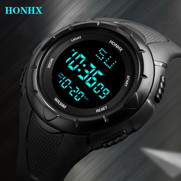 

honhx mens watch luxury digital led date sport outdoor electronic watch reloj hombre deportivo relogios digitais masculino, Slivery;brown