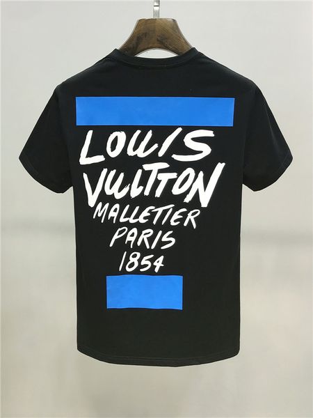 

2020summer t-shirts brand #2633 men pullover t shirts fashion new streetwear fashion o-neck cotton letter print men's casual tees2, White;black