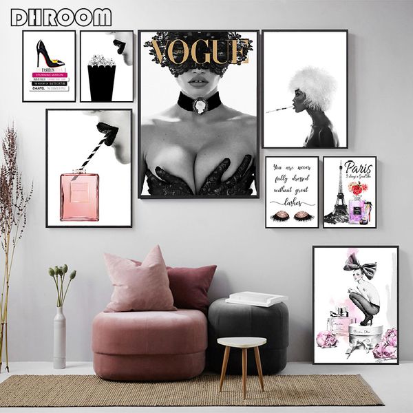 

мода плакаты печать sexy высокие каблуки wall art cover magazine холст картины perfume домашнее украшение девушки номер wall фотографии