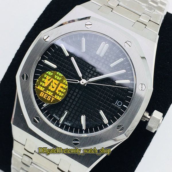 

vsf version royal series 15500st.oo.1220st.03 black dial cal.4302 automatic mechanical mens watch 904l steel case strap designer watches, Slivery;brown