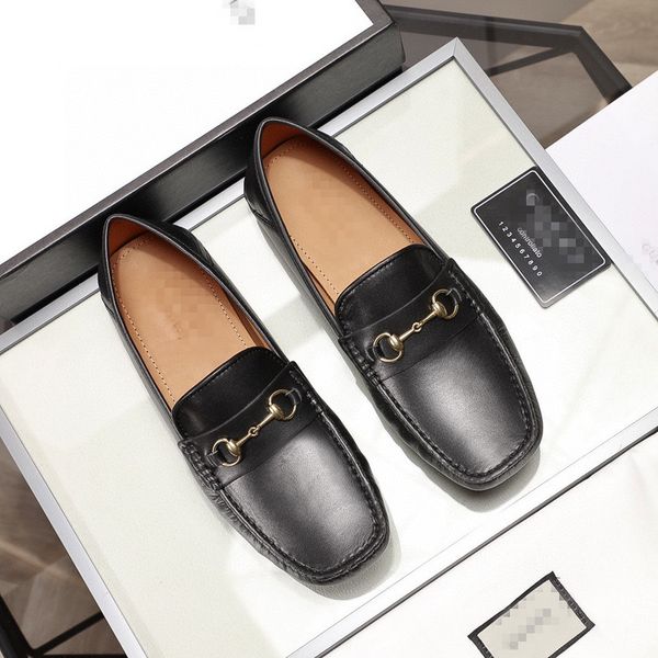 

luxury designer mens loafers men designer dress shoes snake genuine leather metal snap mens dress shoes big size 38-45 shoes, Black