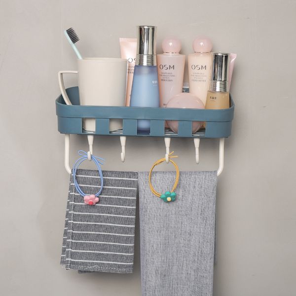 

plastic bathroom storage shelf & rack with hook wall mounted organizer home decoration kitchen accessories of punch rack