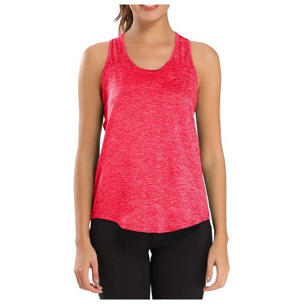 

yoga outfits quick dry sports wear for women gym solid breathable sleeveless vest shirt tank fitness deporte muje, White;red