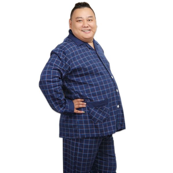 

plus size xxxxxl 100% cotton men pajama sets spring simple plaid mens sleepwear pijamas pyjamas homme casual night wear for male, Black;brown