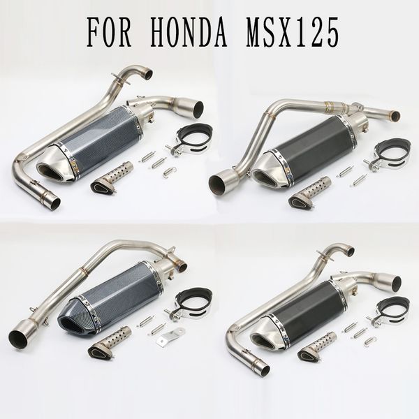 

modified msx125 full exhaust pipe muffler stainless steel with movable db killer middle connect tube for msx 125 tx042