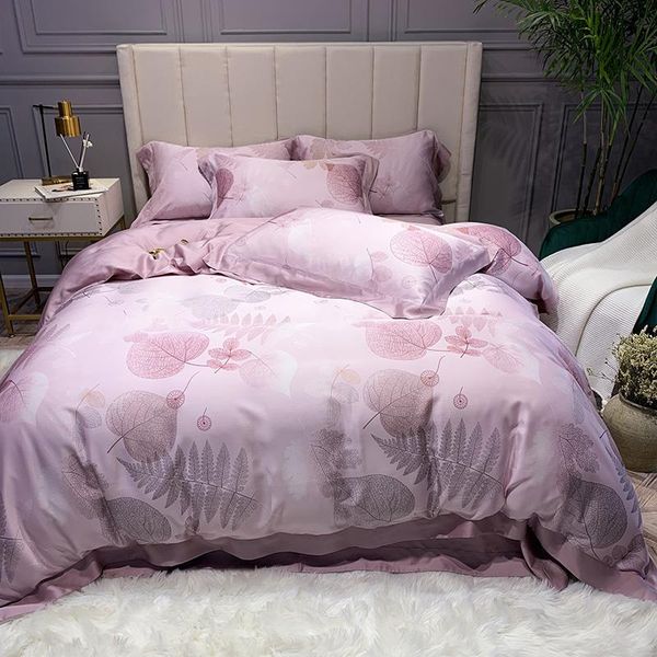 Tencel Silk Summer Duvet Cover Luxury Bedding Set High Thread