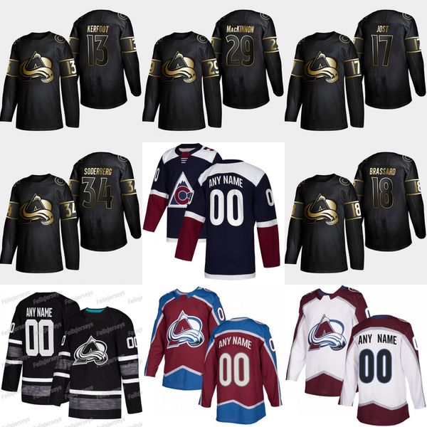 

13 Alexander Kerfoot 2019 Golden Edition Colorado Avalanche 29 Nathan MacKinnon 18 Derick Brassard 17 Tyson Jost 34 Carl Soderberg Jerseys