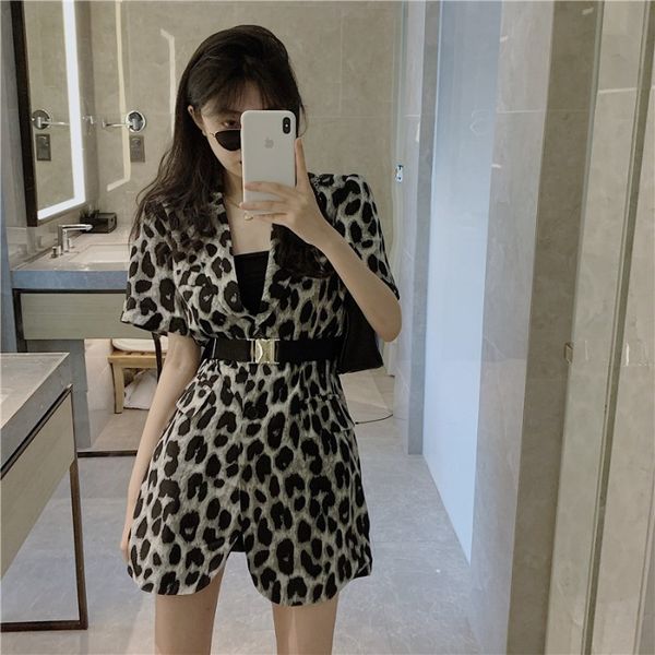 

nana fashion womens clothing store waist slimming leopard dress retro high waist temperament suit skirt design sense hong kong style, White;black