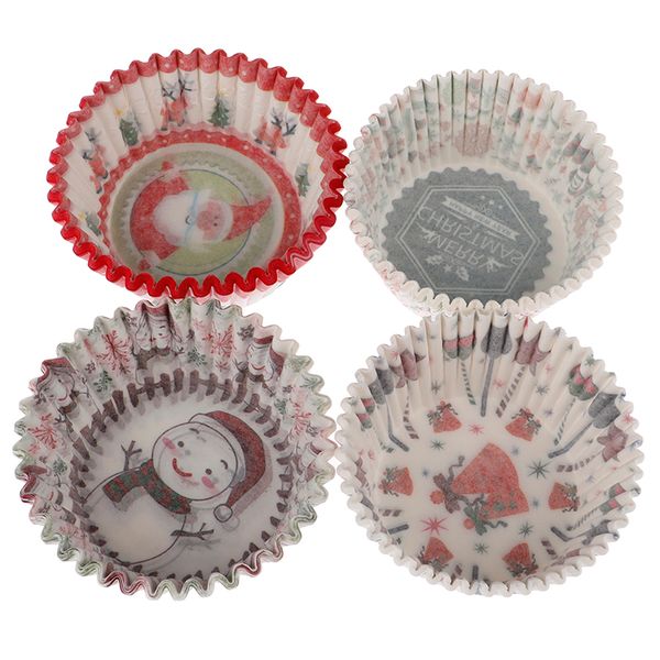 

100pcs/set mini cut christmas birthday wedding cake decorating tools rainbow paper cake cupcake liner baking muffin box