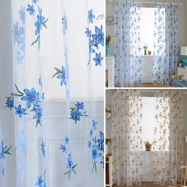 

xcute new 1xsheer tap curtain window living room drapes floral curtains panel