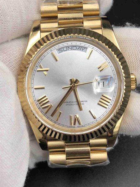 

new luxury men's watch 2836 machine daydate stanless steel 41mm automatic machine movement sports men designer watches, Slivery;brown