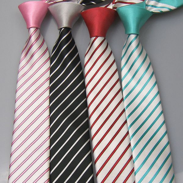 

lammulin fashion men's ties solid color knot contrast diagonal woven necktie microfiber panel skinny tie 6cm ( 4 colour choose, Blue;white