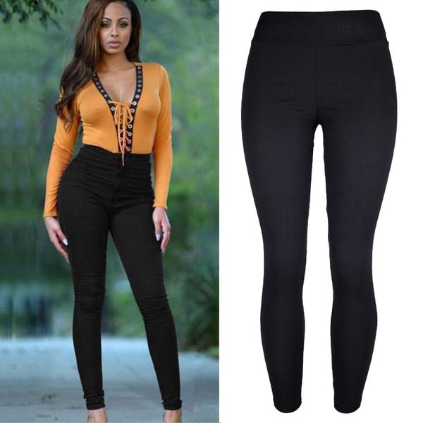 

AprilGrass Brand Designer Plus Size Women Pencil Pants Cotton Trousers New Pocket Trousers Slim Jeggings Denim Skinny high waist pants
