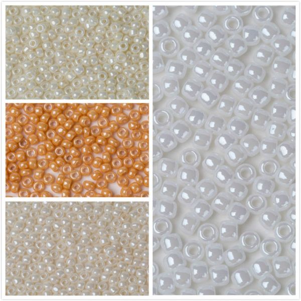 

taidian toho round seedbeads 11/0 opaque lustered white 121 for christmas nail art decoration 3grams/lot, Silver;gold