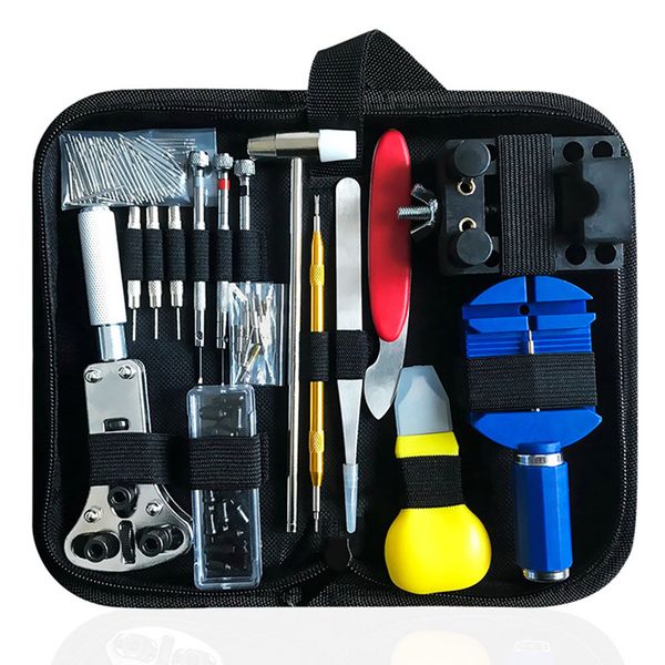 

147pcs watchmaker portable with case link remover spring bar opener watch tool kit holder back case repair pin