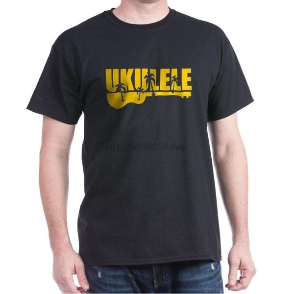 

men's t-shirts hawiian ukulele classic 100% cotton t-shirt, White;black
