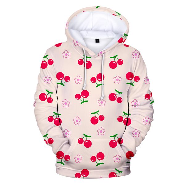 

spring pop 3d cherry толстовка cute all-match фуфайка осень сладкие фрукты pattern пальто зима с длинным рукав плюс уютный tops теплых, Black