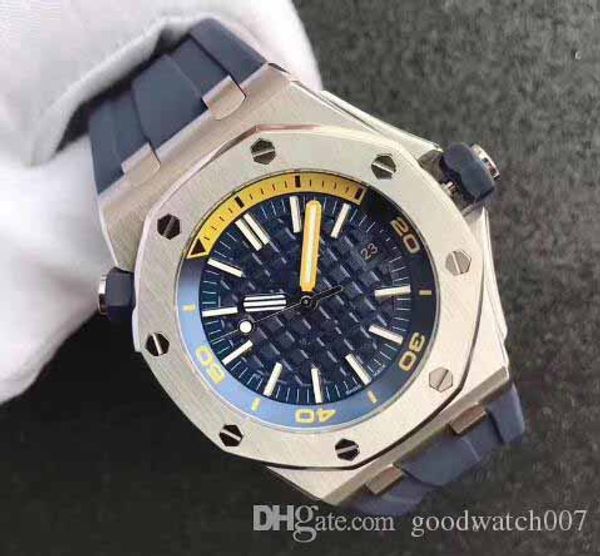 

basel box men's date sport watches great watch 42mm 3 needle blue asia 2813 movement automatic mens n watches, Slivery;black