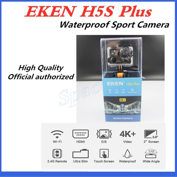 5pcs Original eken H5S плюс водонепроницаемые DV EIS Native 4K Ultra HD Sports Camera Wi -Fi 170 Широкол 2,4 г дистанционного управления