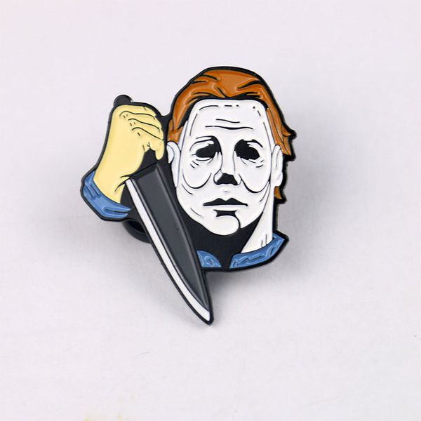 

12pcs fashion halloween pin enamel brooch backpack denim badge clothes hat collar patch pins and brooches cosplay gift jewelry, Gray