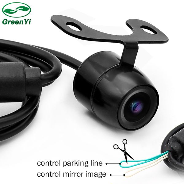 

greenyi waterproof ccd car vehicle rearview front side view backup reversing camera with or without mirror image convert line