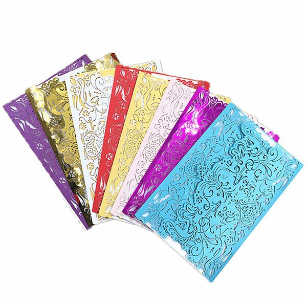 

10/30pcs design flower pattern wedding invitations cards laser cut lace customize invitation cards send seal envelope 12x18cm 6z