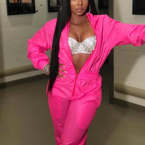 

fqlwl streetwear rompers womens jumpsuit long sleeve pink black jumpsuit female 2018 casual bodycon overalls for women playsuit, Black;white