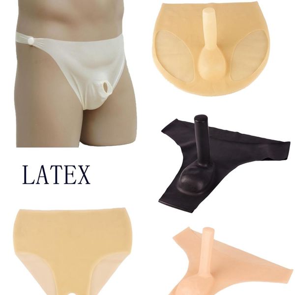 

nature latex mensunderwear penis sheath brief panties ultra thin stretch anti-infection g-string fetish lingerie, Black;brown
