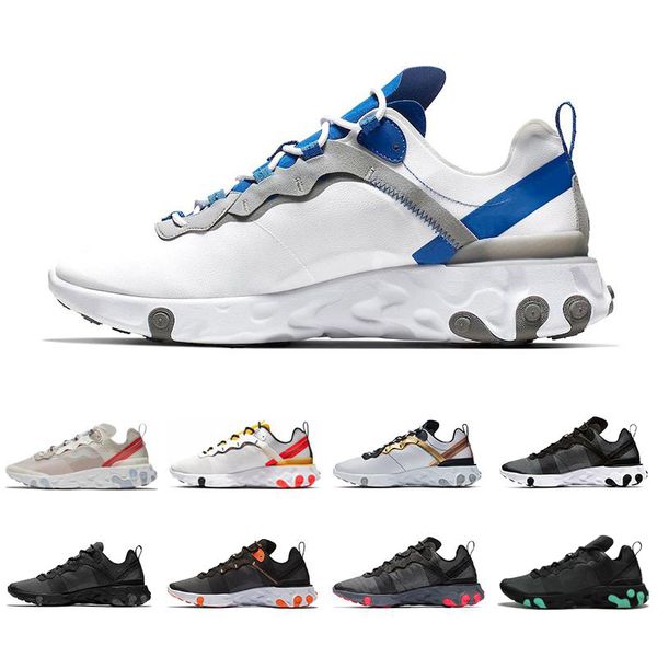 

2020 new solar red react element 55 total orange men running shoes for women sneakers sports mens women trainer 55s sneakers size 36-45
