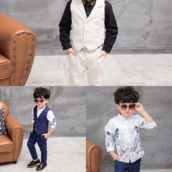 

boy dress children'ss' british children's clothing vest two-piece suit children's small dress suit flower boy costume, Camo
