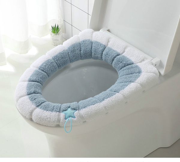 

universal soft warm toilet seat cover home decor washable mat seat toilet lid cover accessories set coushion with handle
