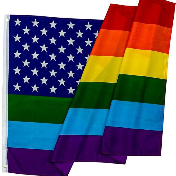 

new american rainbow flag 90*150 cm creative colorful party garden decoration flags wear resistant fashion banner flag t2i5199