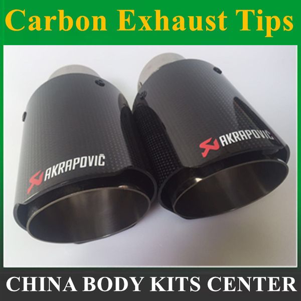 

1 pcs: inlet 51mm 54mm 57mm 60mm 63mm outlet 89mm 101mm akrapovic carbon fiber exhaust tip muffler end pipe car exhaust tips