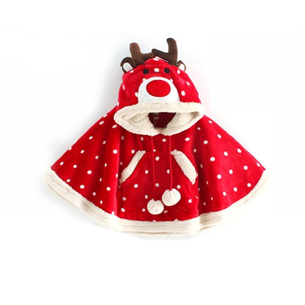 

новое прибытие новый год девочка рождество красная точка лолита стиль милый олень форма точка зима дети девушки балахон плащ пальто, Blue;gray