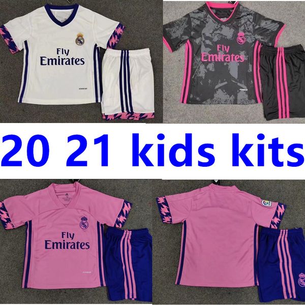 

2019 2020 real madrid soccer jersey 19 20 hazard mariano ramos marcelo asensio sergio modric bale isco nacho maillot de foot kids kits+socks, Black