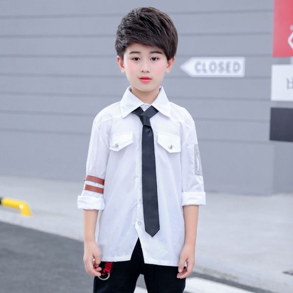 

espkf children's long-sleeved eating chicken middle and large children's jedi white shirt white shirt survival stimulation battlef, White;black