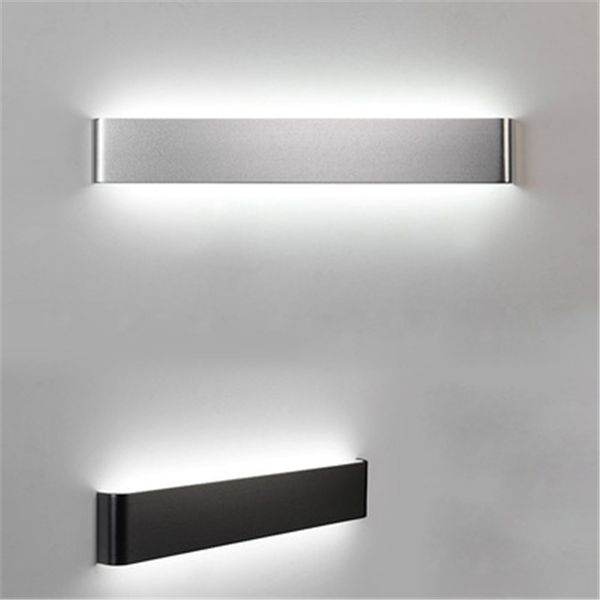 

modern minimalist led aluminum lamp bedside lamp wall room bathroom mirror light direct creative aisle black silver
