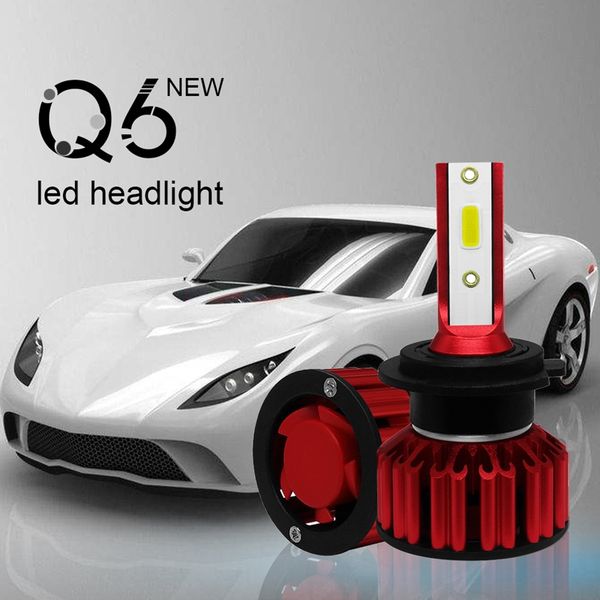 

2018 new 2pcs q6 led car headlight kit h7 50w 6000lm white light bulbs