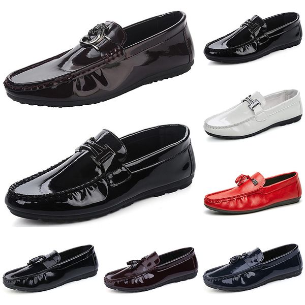 

2020 designer luxury mens women casual shoes black loafers flat patent leather slip on fashion trainers sneakers size 39-44 color2