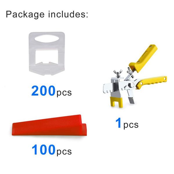 

tile leveling system 1/16 inch 200pcs tile spacers 100pcs wedges and a piler