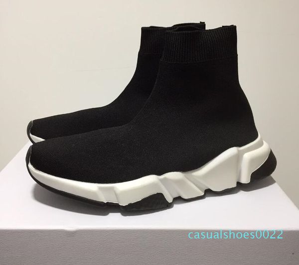 

with box 2019 designer socks speed trainers knit paris sock shoe sock knit triple s boots trainers runner sneakers size 36-45 men women c22, Black
