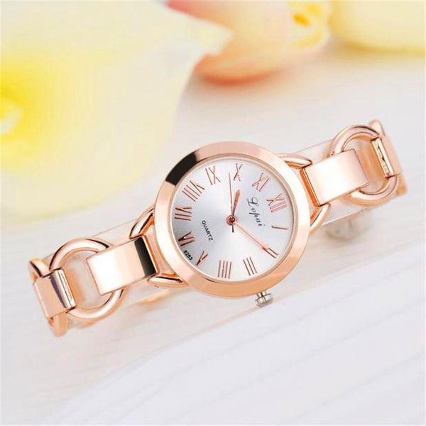 

2019 lvpai brand fashion bracelet watch women alloy luxury watch quartz wristwatch classic gold ladies casual business, Slivery;brown