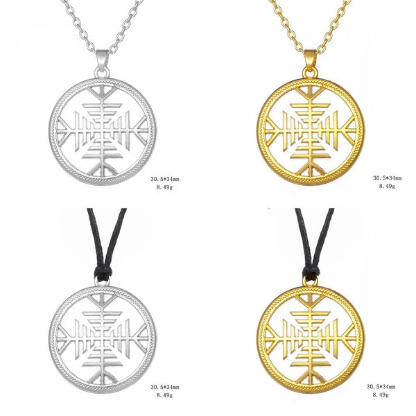 

10pcs sell well handmade adjustable nordic runes hollow pendant choker scandinavian amulet statement compass necklaces, Silver