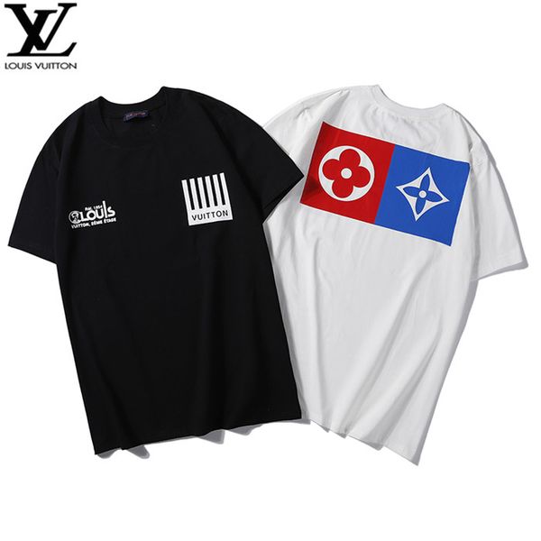 

summer short sleeve t-shirt embroidered round neck casual men's and women's t-shirt short sleeve 06, White