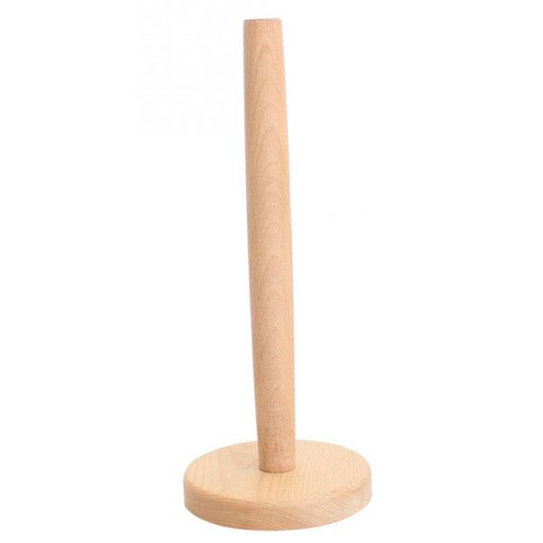 

kitchen wooden roll paper towel holder bathroom tissue toilet paper stand napkins rack home table tool accessories round base